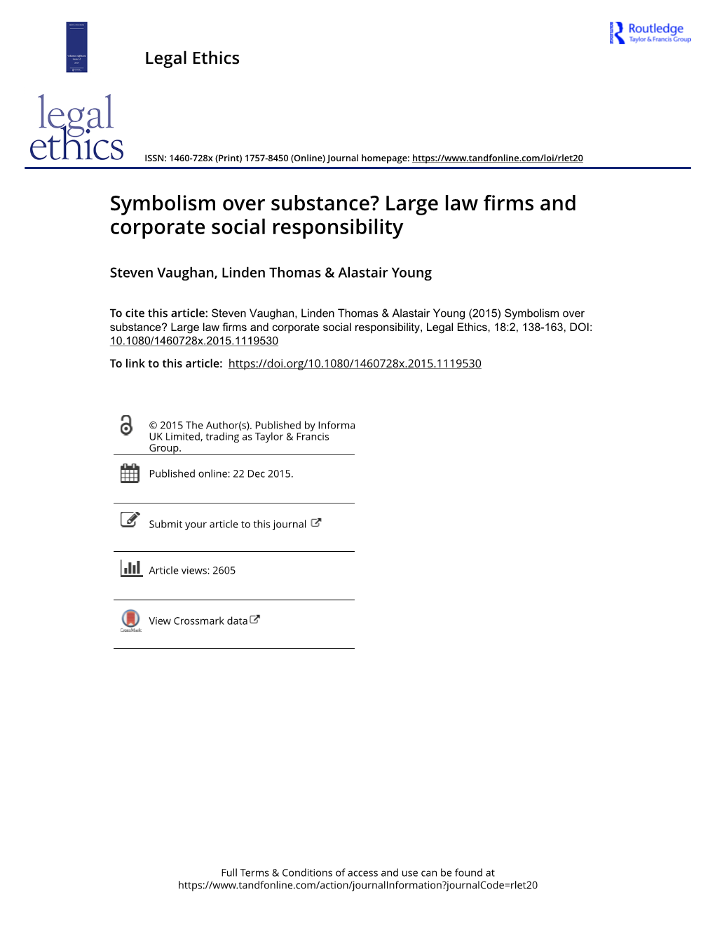 Large Law Firms and Corporate Social Responsibility