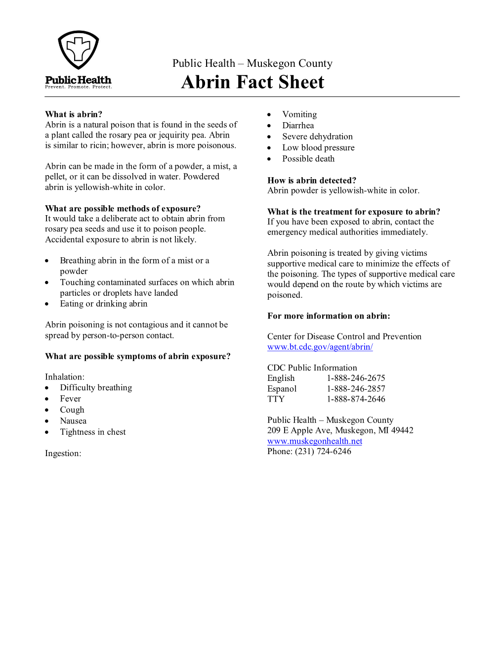 Abrin Fact Sheet
