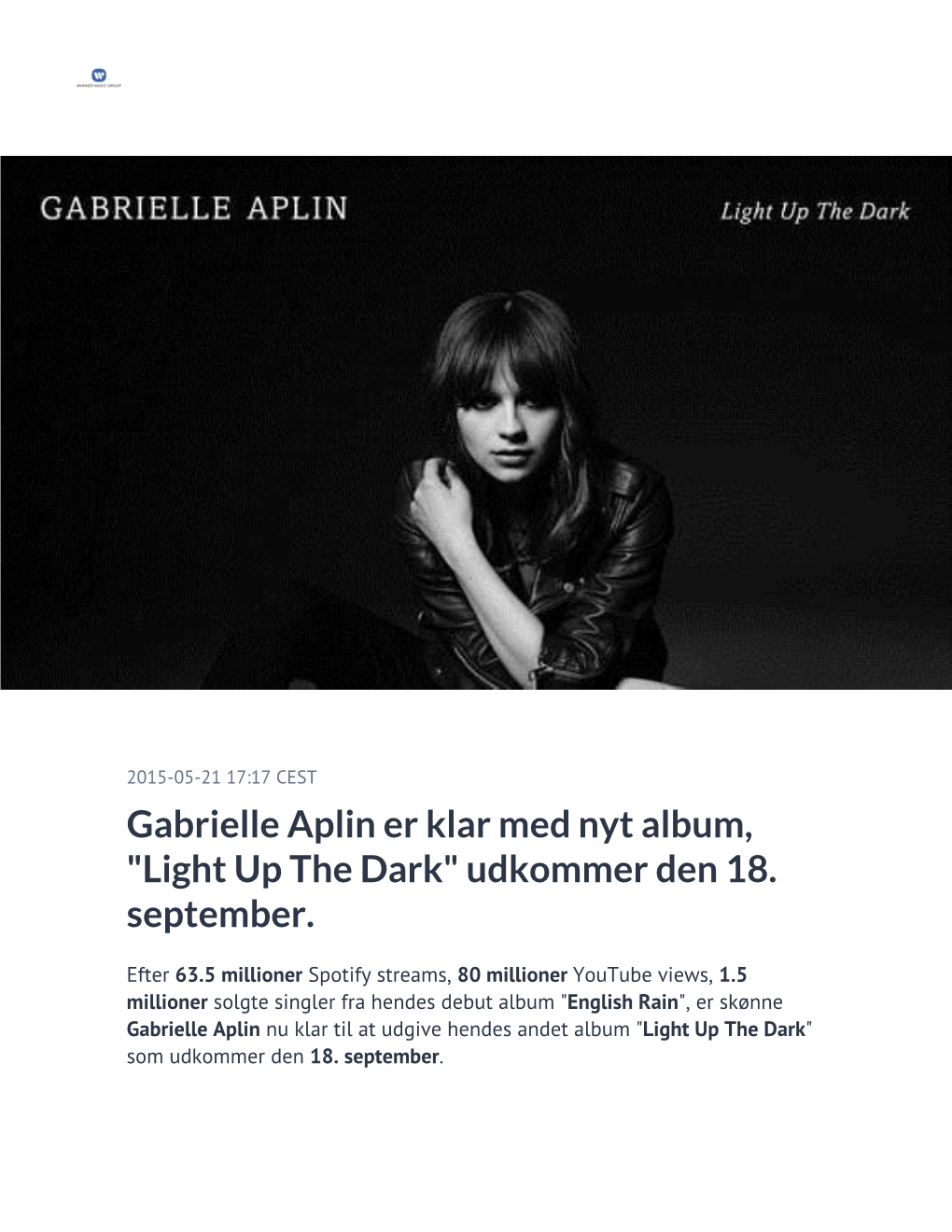 Gabrielle Aplin Er Klar Med Nyt Album, "Light up the Dark" Udkommer Den 18