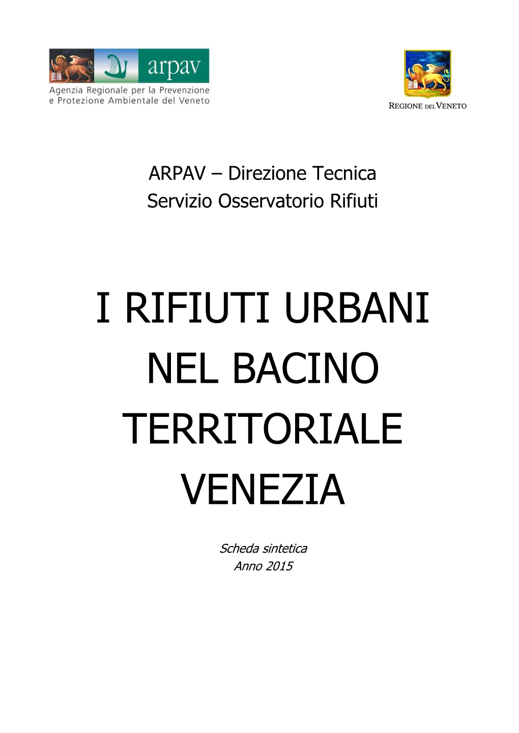 I Rifiuti Urbani Nel Bacino Territoriale Venezia