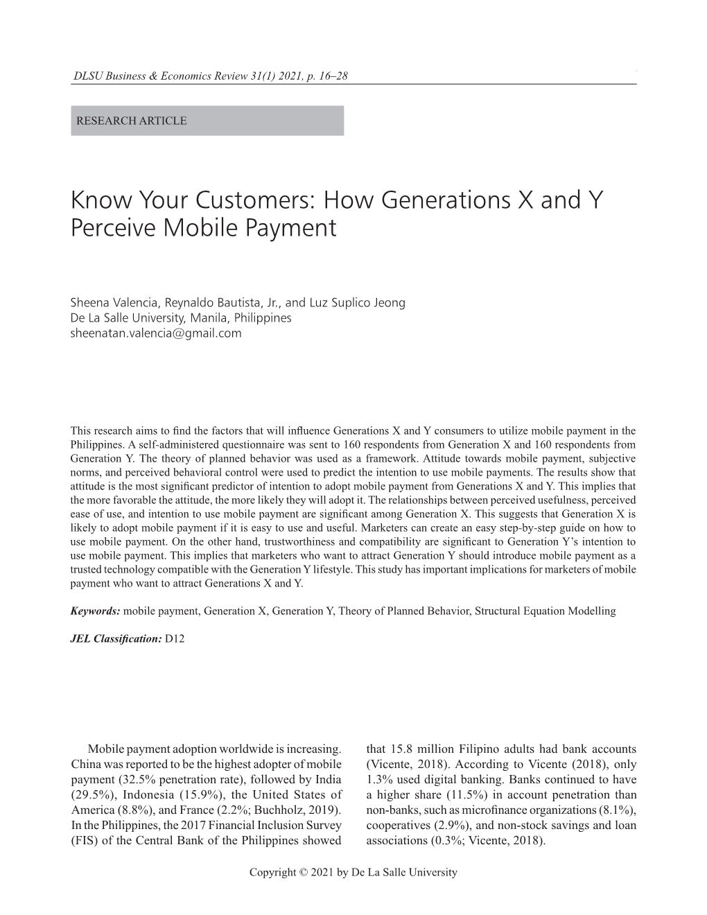 How Generations X and Y Perceive Mobile Payment