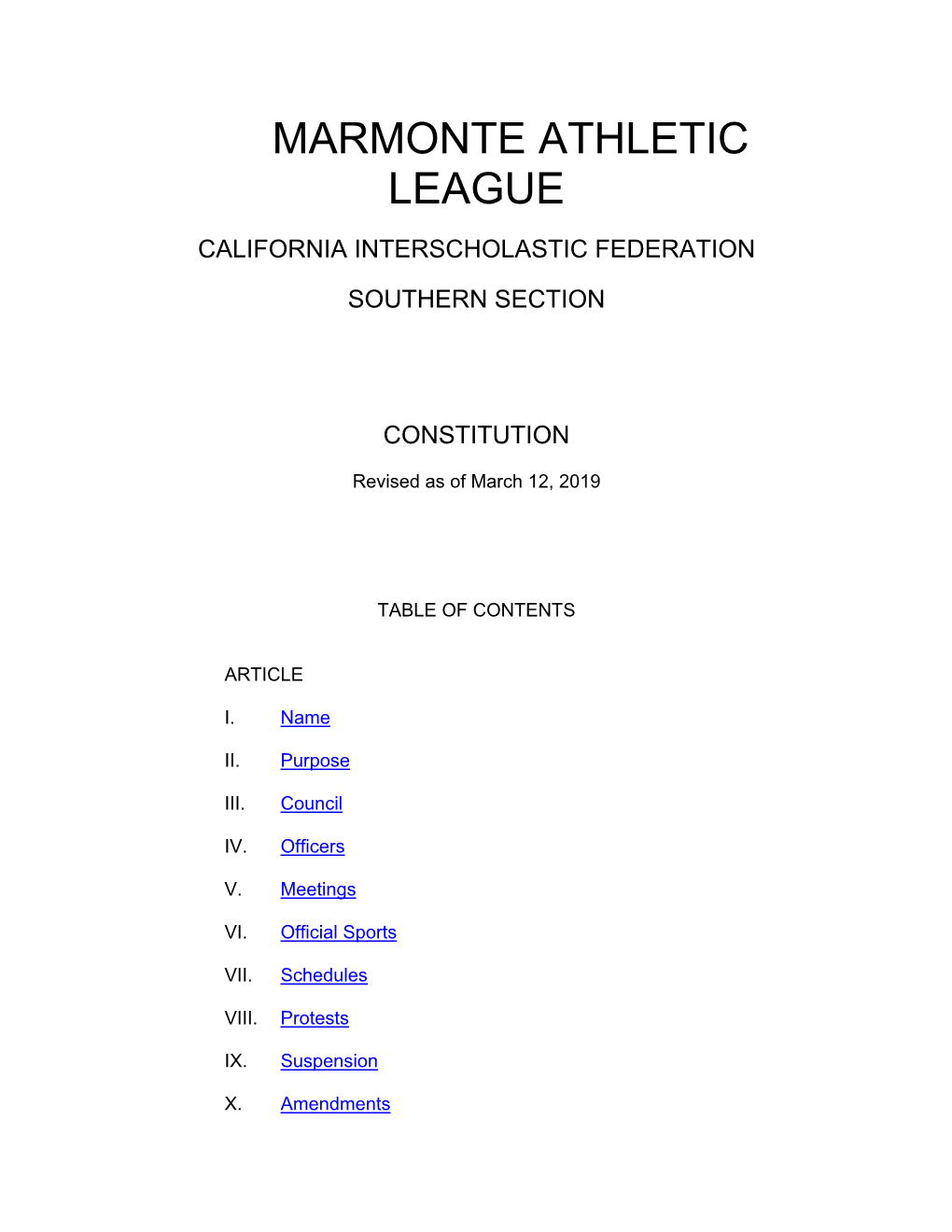 Marmonte Athletic League