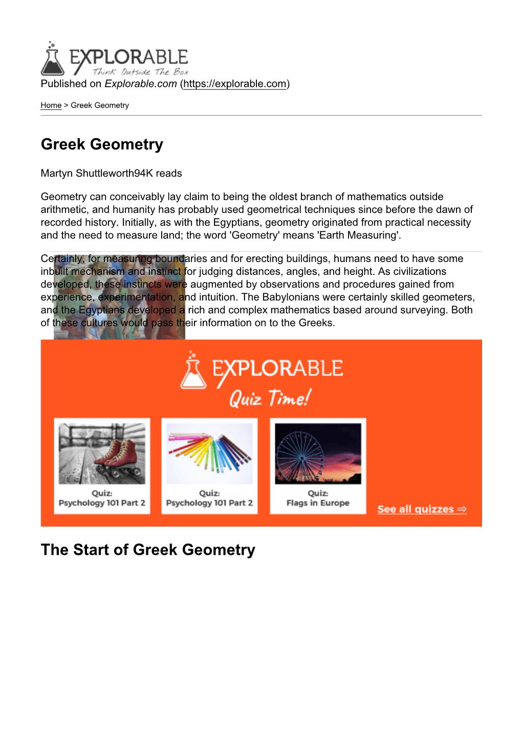 Greek Geometry
