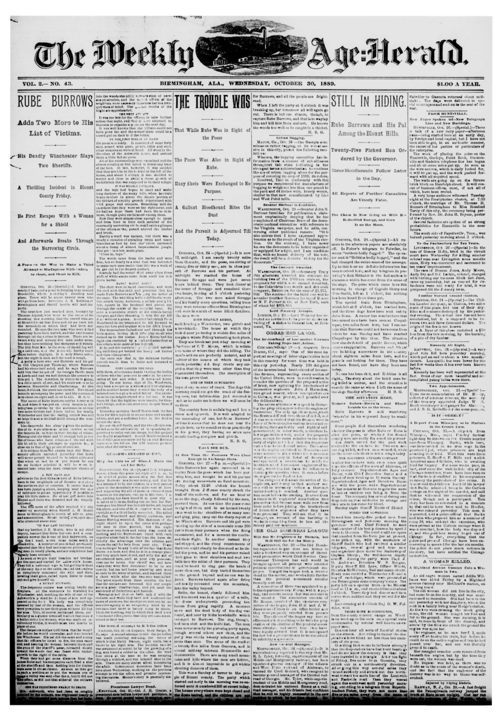 Page 1 the Weelily Age:Herald. VOL. 2.- NO. 43. BIRMINGHAM, ALA