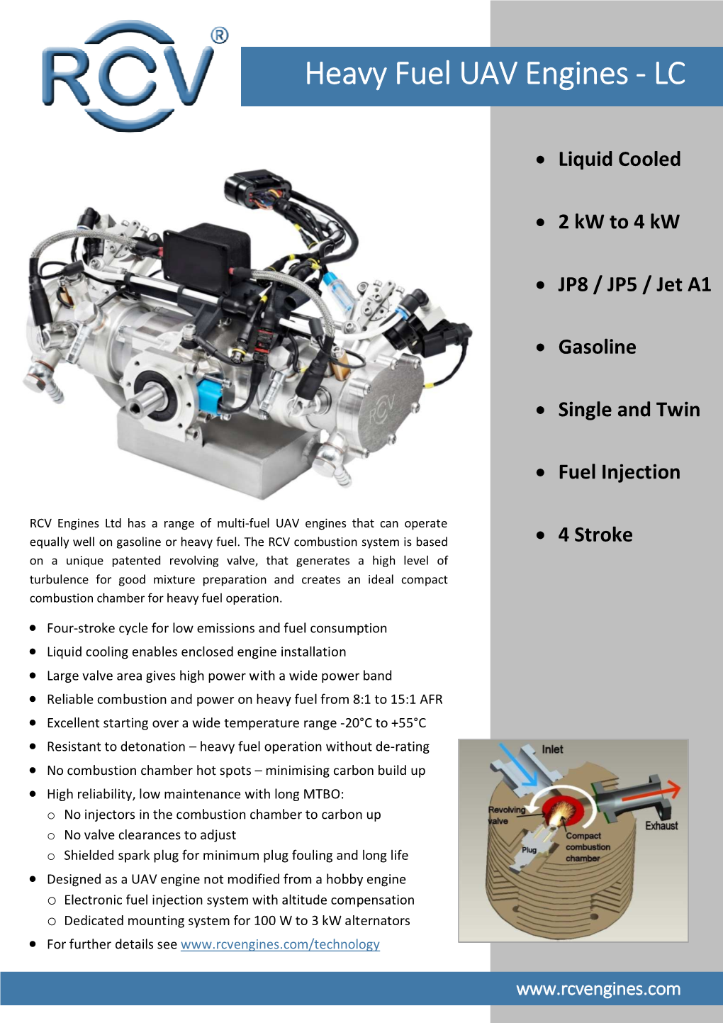 RCV DF35LC/DF70LC Liquid Cooled Engines