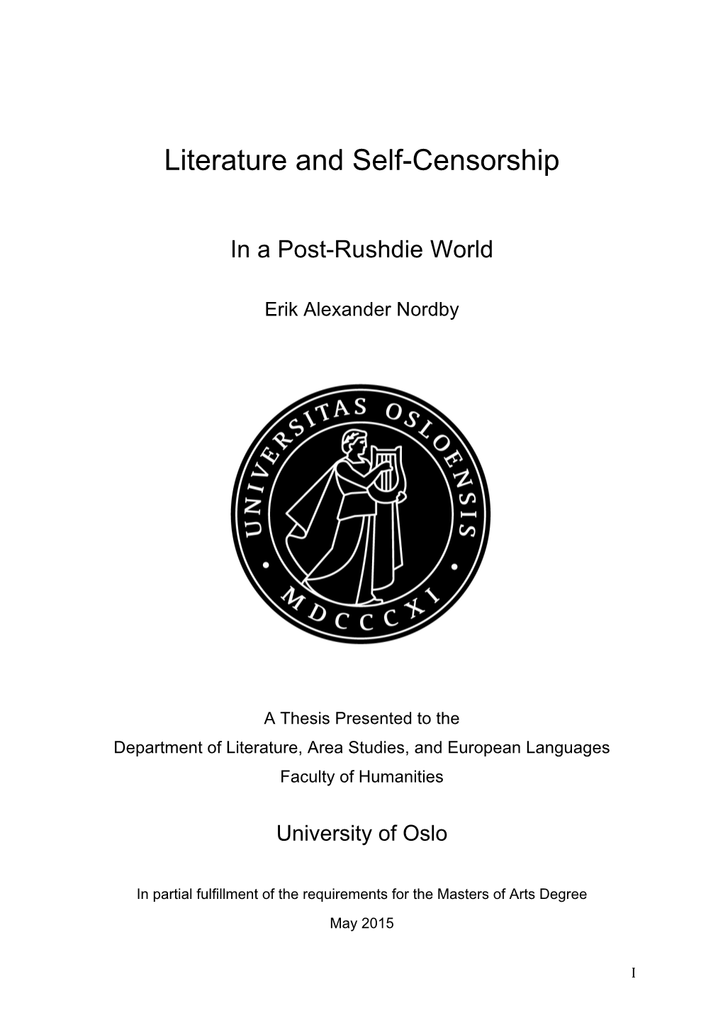 Literature and Self-Censorship