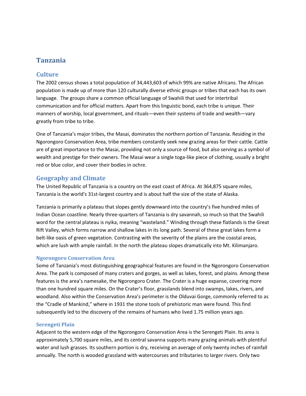 Geography and Climate