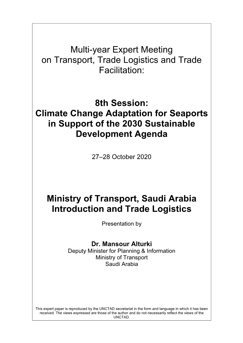 Ministry of Transportation, Saudi Arabia