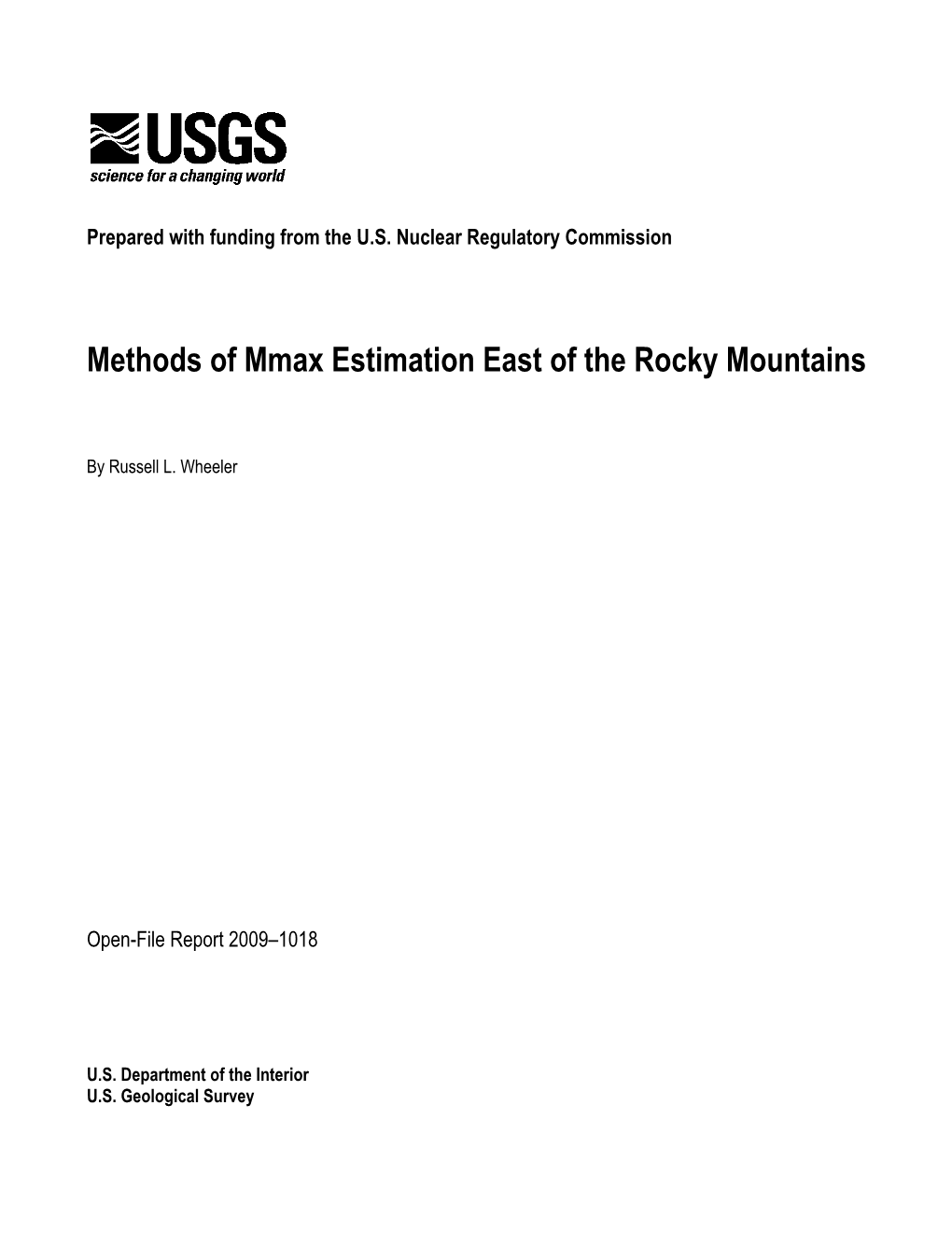 Methods of Mmax Estimation East of the Rocky Mountains
