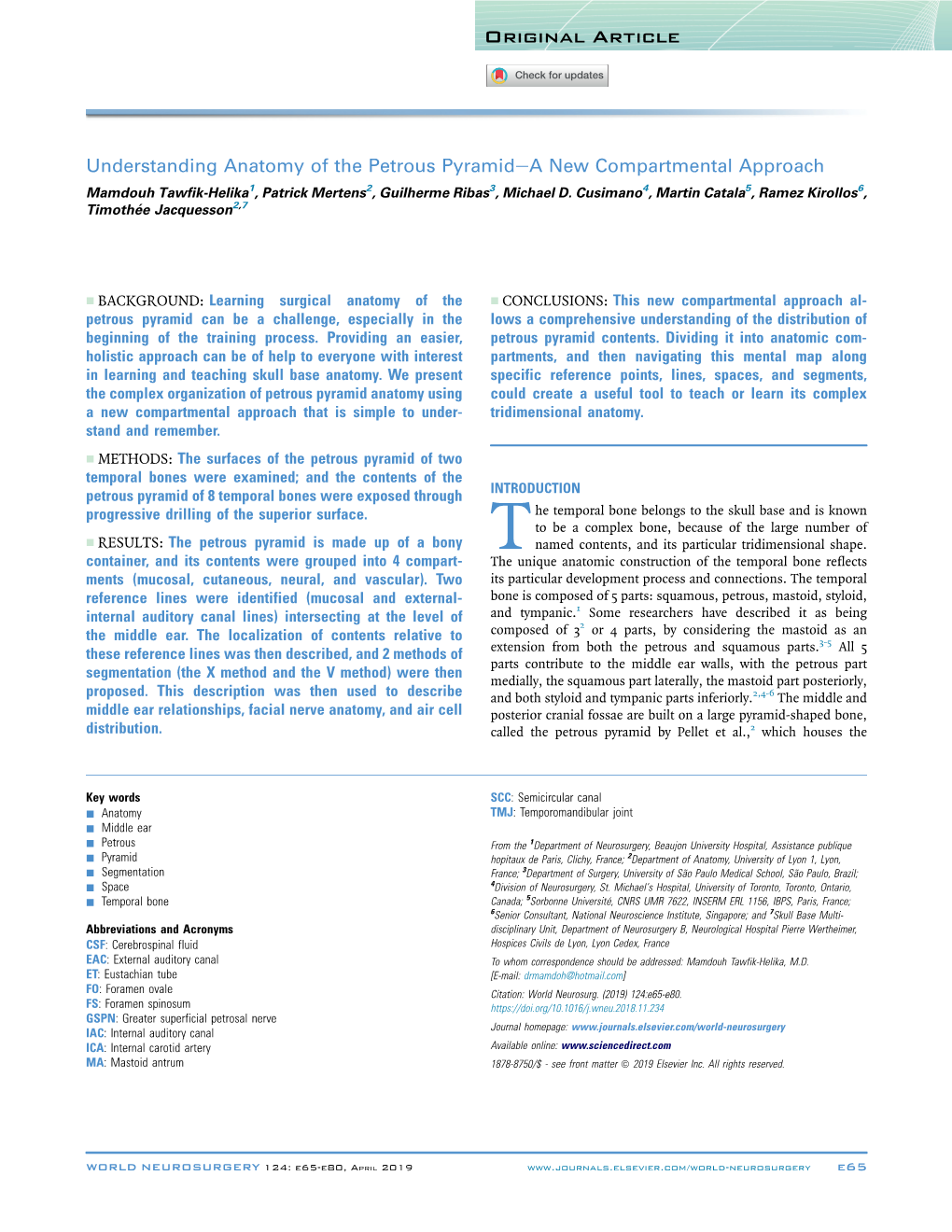 Understanding Anatomy of the Petrous Pyramid-A New