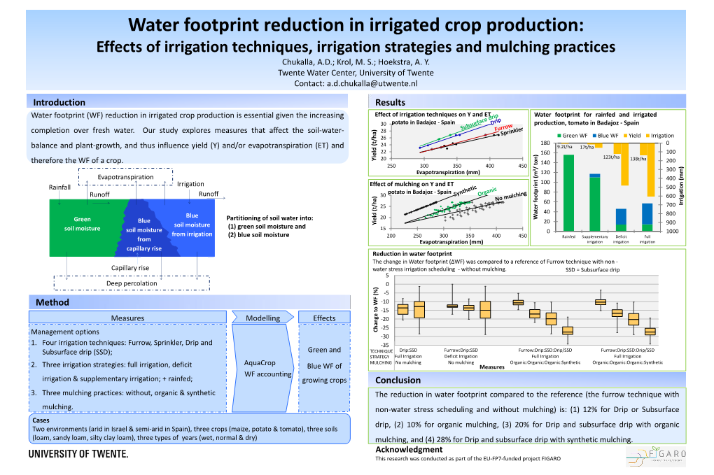 Water Footprint Reduction in Irrigated Crops Production