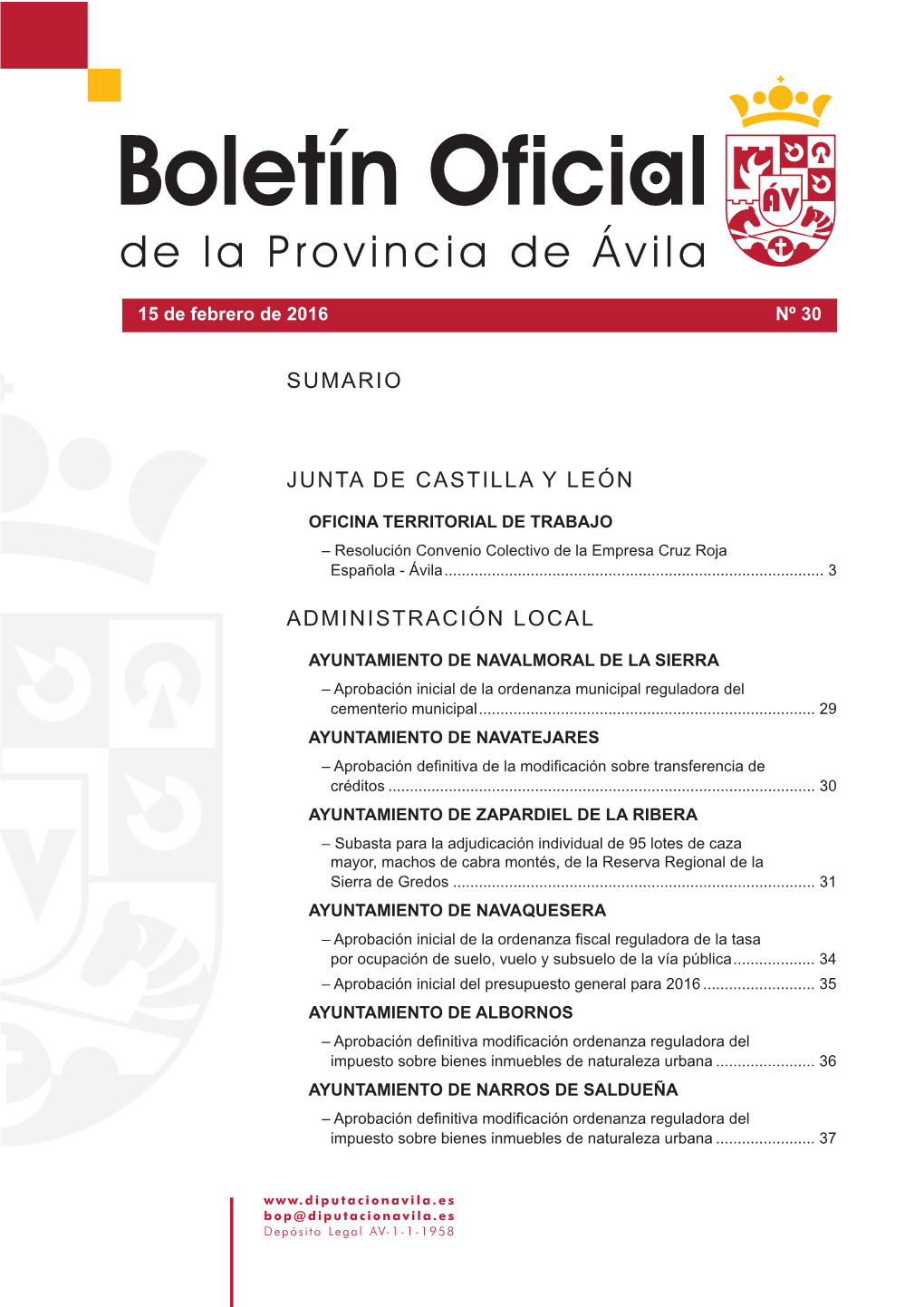 Junta De Castilla Y León Administración Local Sumario