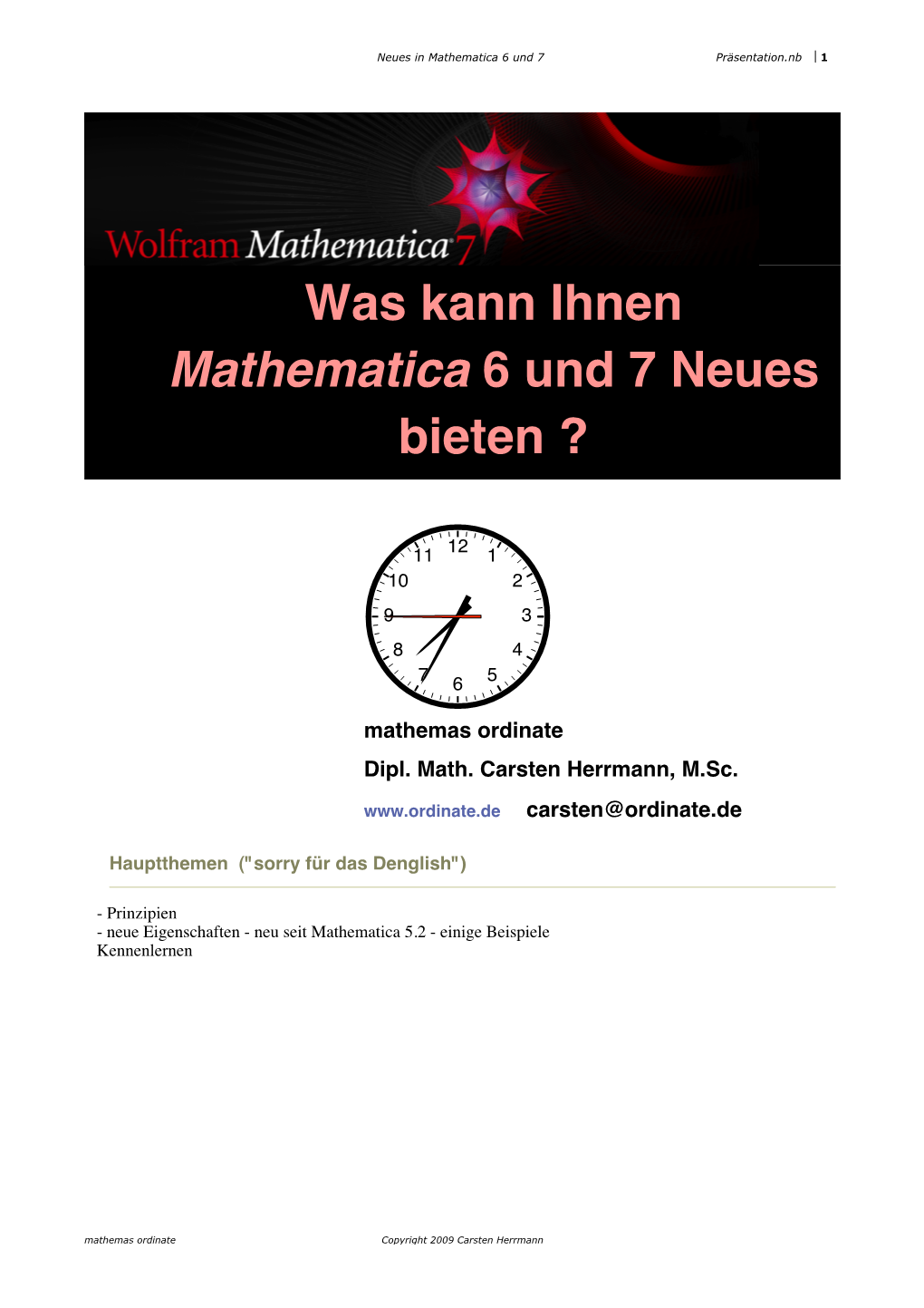 Was Kann Ihnen Mathematica 6 Und 7 Neues Bieten ?