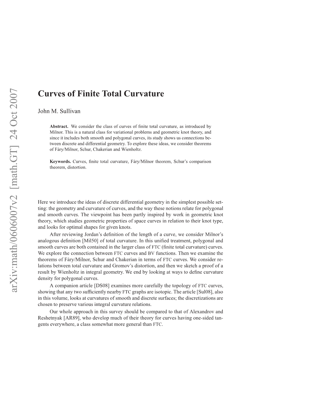 Curves of Finite Total Curvature 3