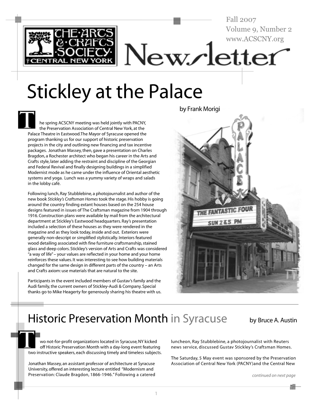 Stickley at the Palace by Frank Morigi