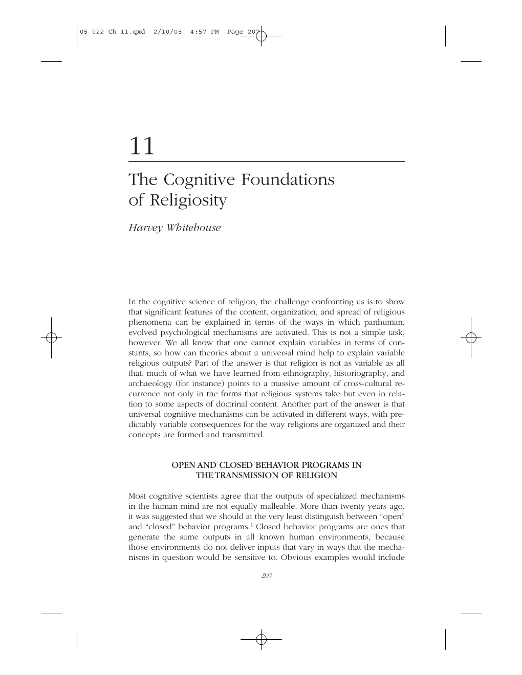 The Cognitive Foundations of Religiosity