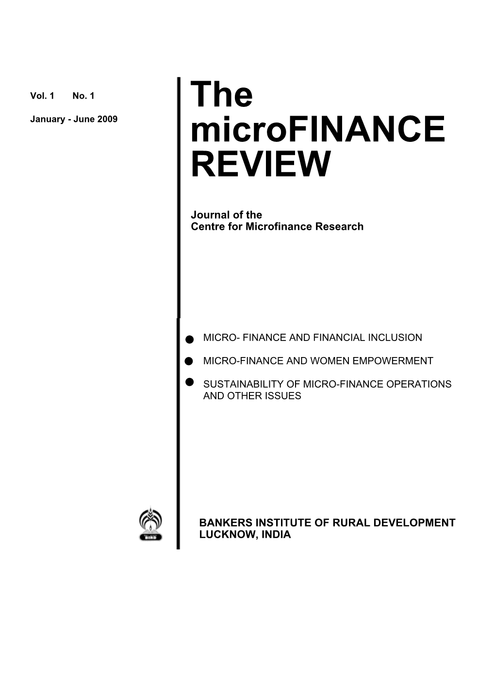 The Microfinance REVIEW