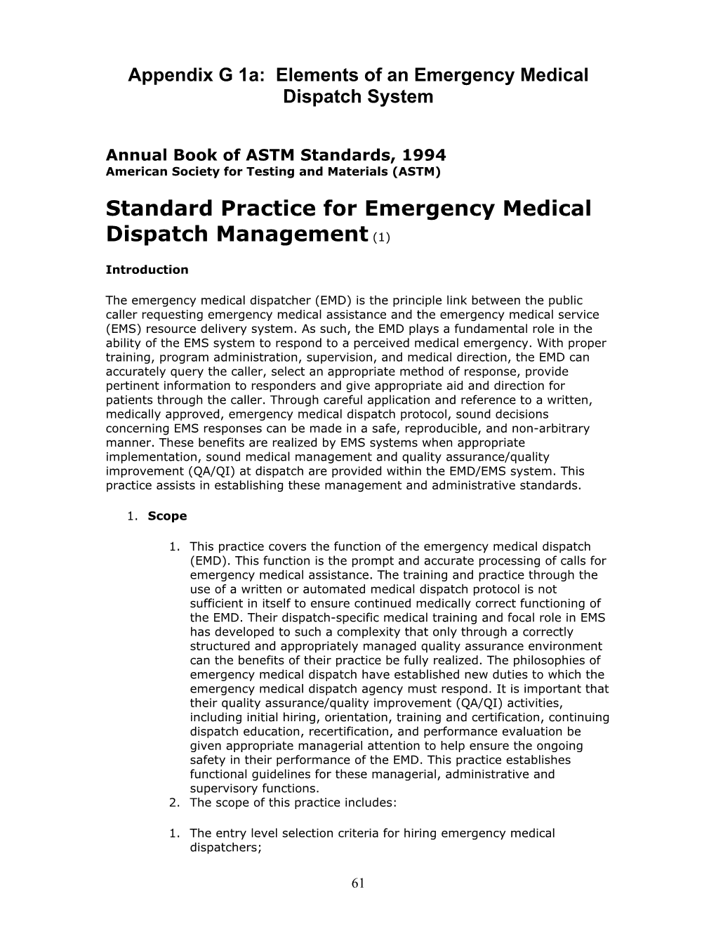 Standard Practice for Emergency Medical Dispatch Management (1)