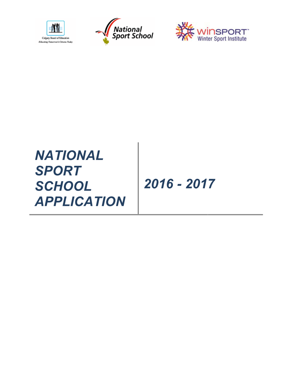 National Sport School Application: Admissions Process