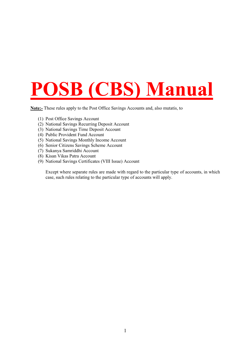 POSB (CBS) Manual
