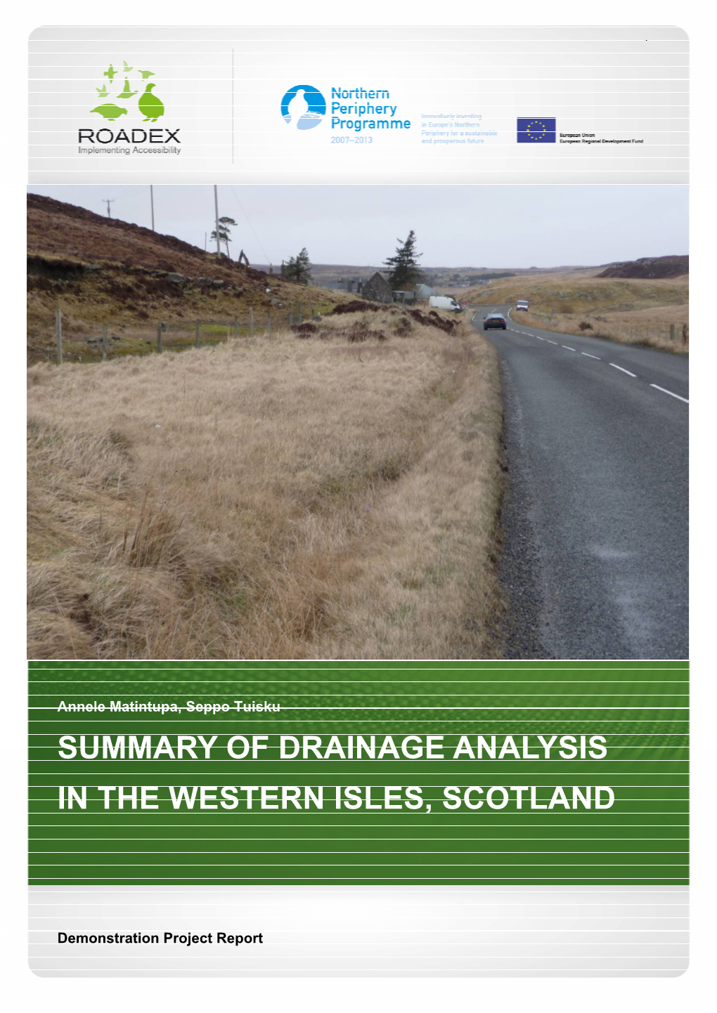 Summary of Drainage Analysis in the Western Isles, Scotland