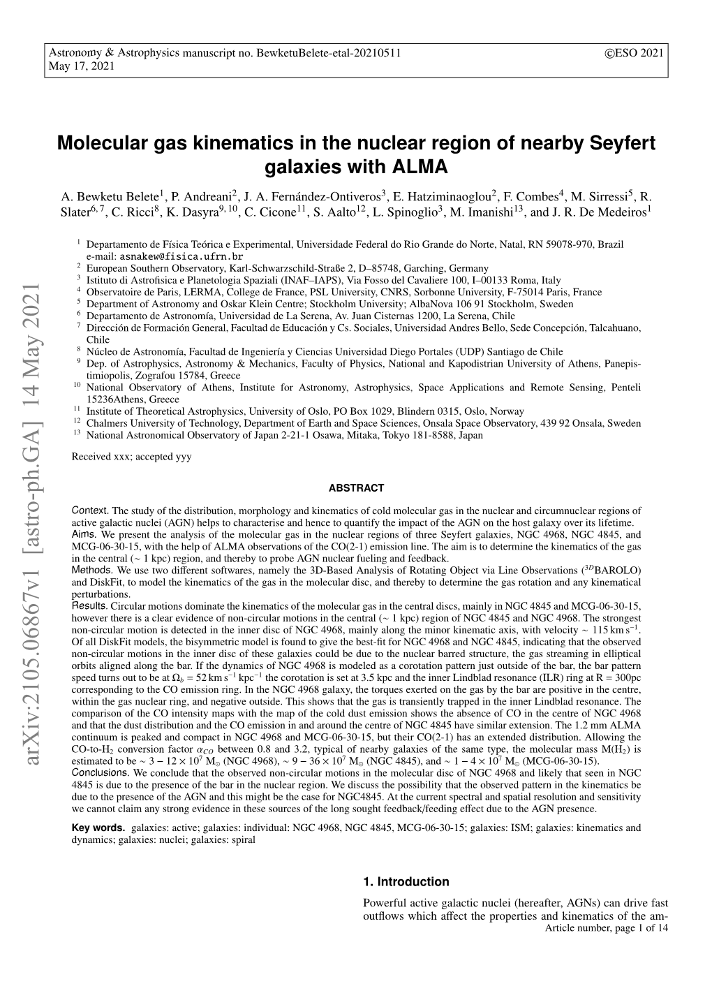 Molecular Gas Kinematics in the Nuclear Region of Nearby Seyfert Galaxies with ALMA A