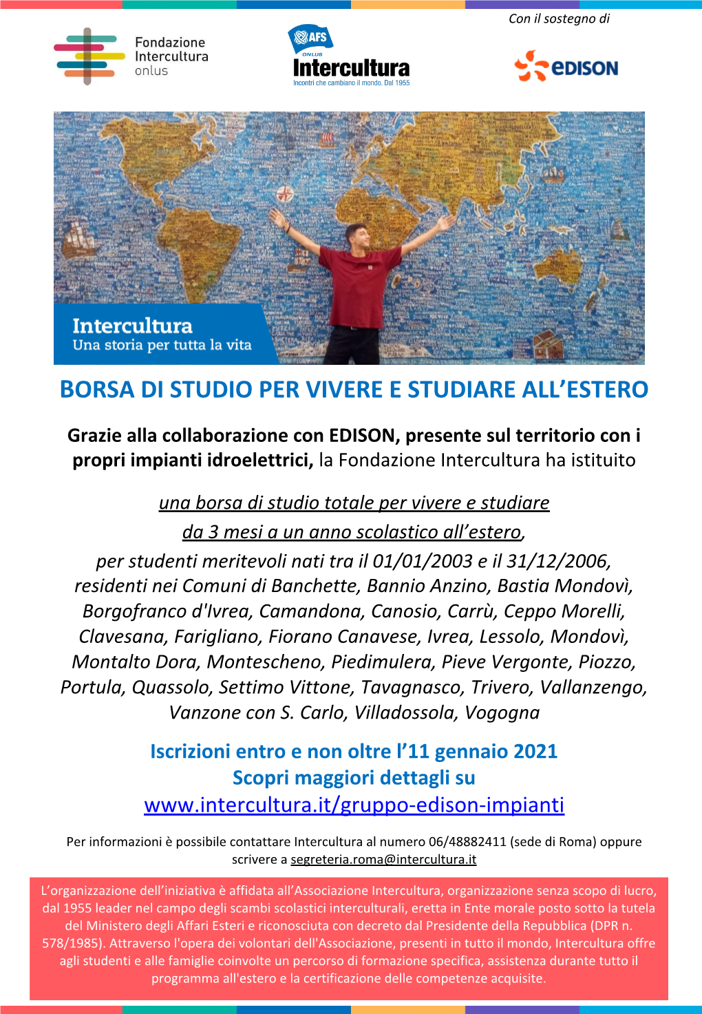 Borsa Di Studio Per Vivere E Studiare All'estero