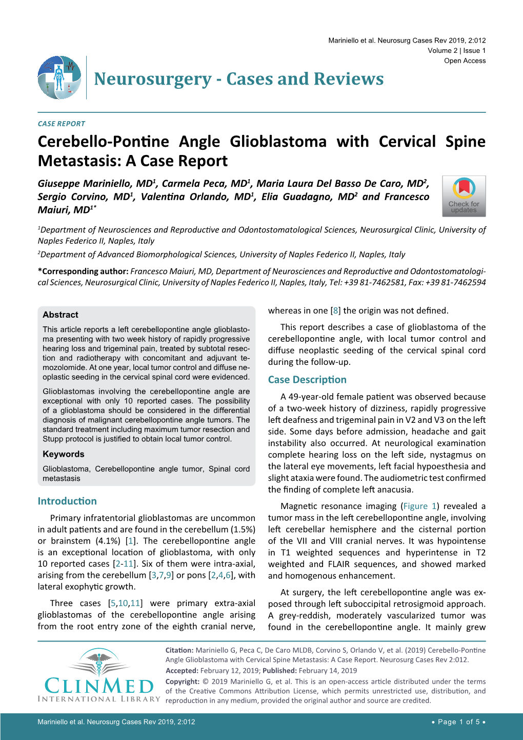 Cerebello-Pontine Angle Glioblastoma with Cervical Spine