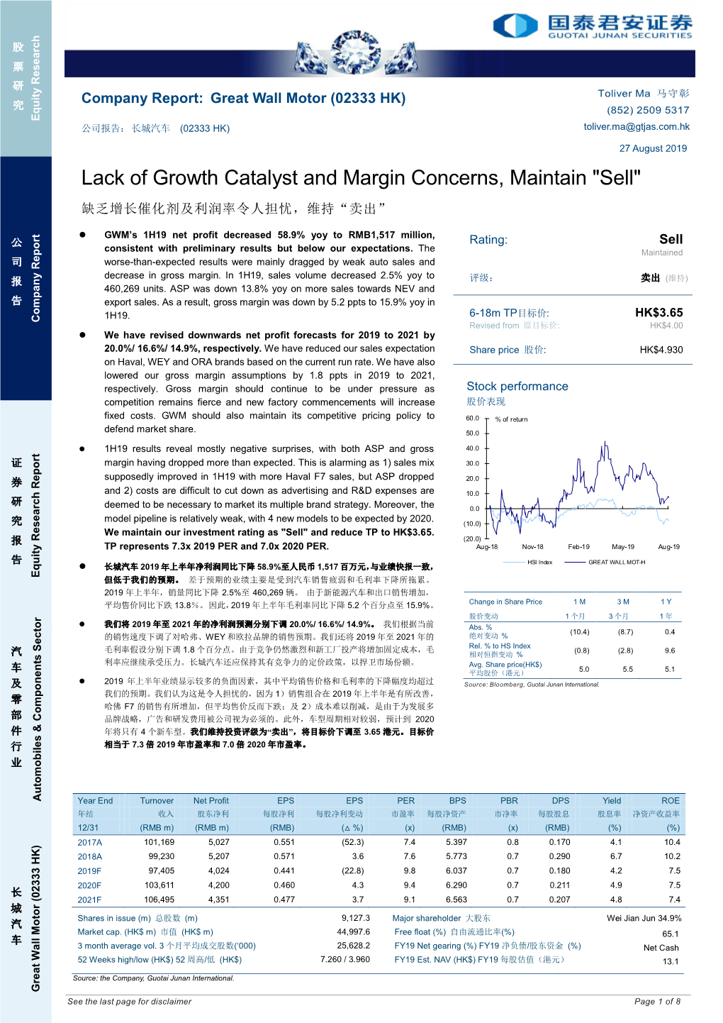 Lack of Growth Catalyst and Margin Concerns, Maintain 