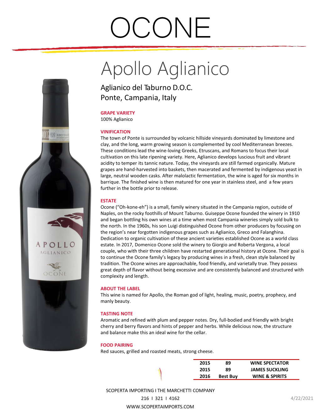 Apollo Aglianico Aglianico Del Taburno D.O.C