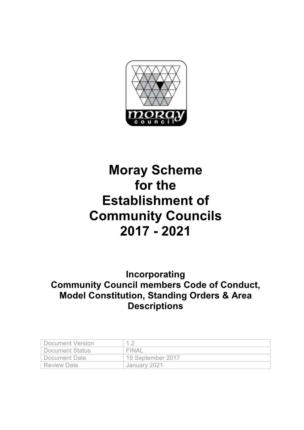 Moray Scheme for the Establishment of Community Councils 2017 - 2021