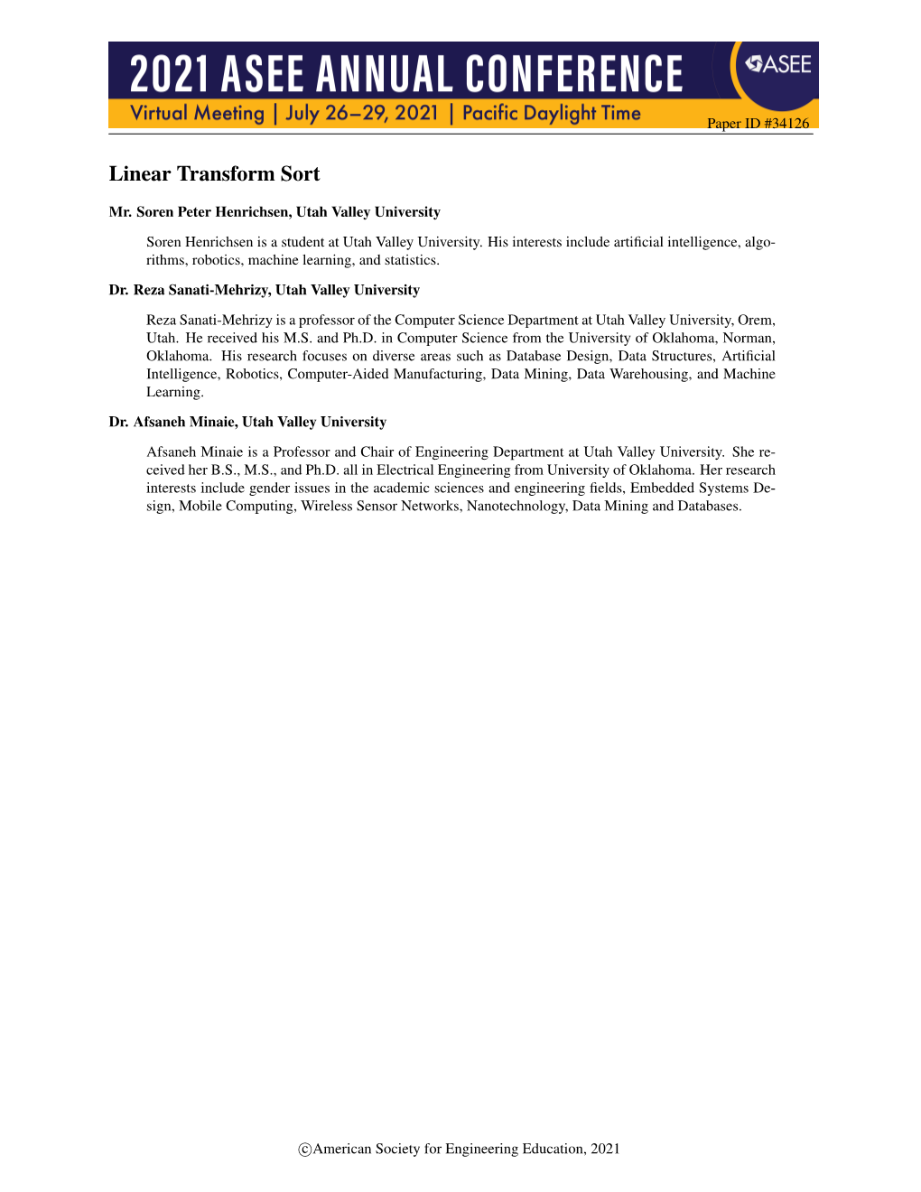 Linear Transform Sort