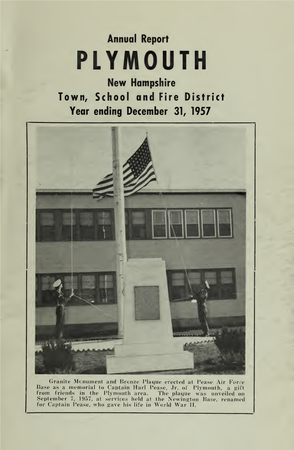 Annual Report of the Town of Plymouth, New Hampshire