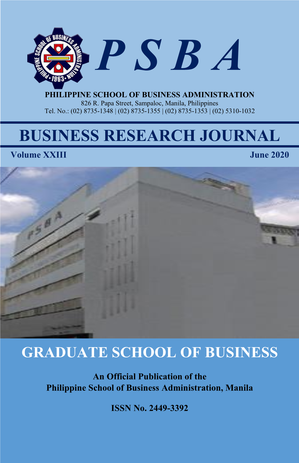 BUSINESS RESEARCH JOURNAL Volume XXIII June 2020