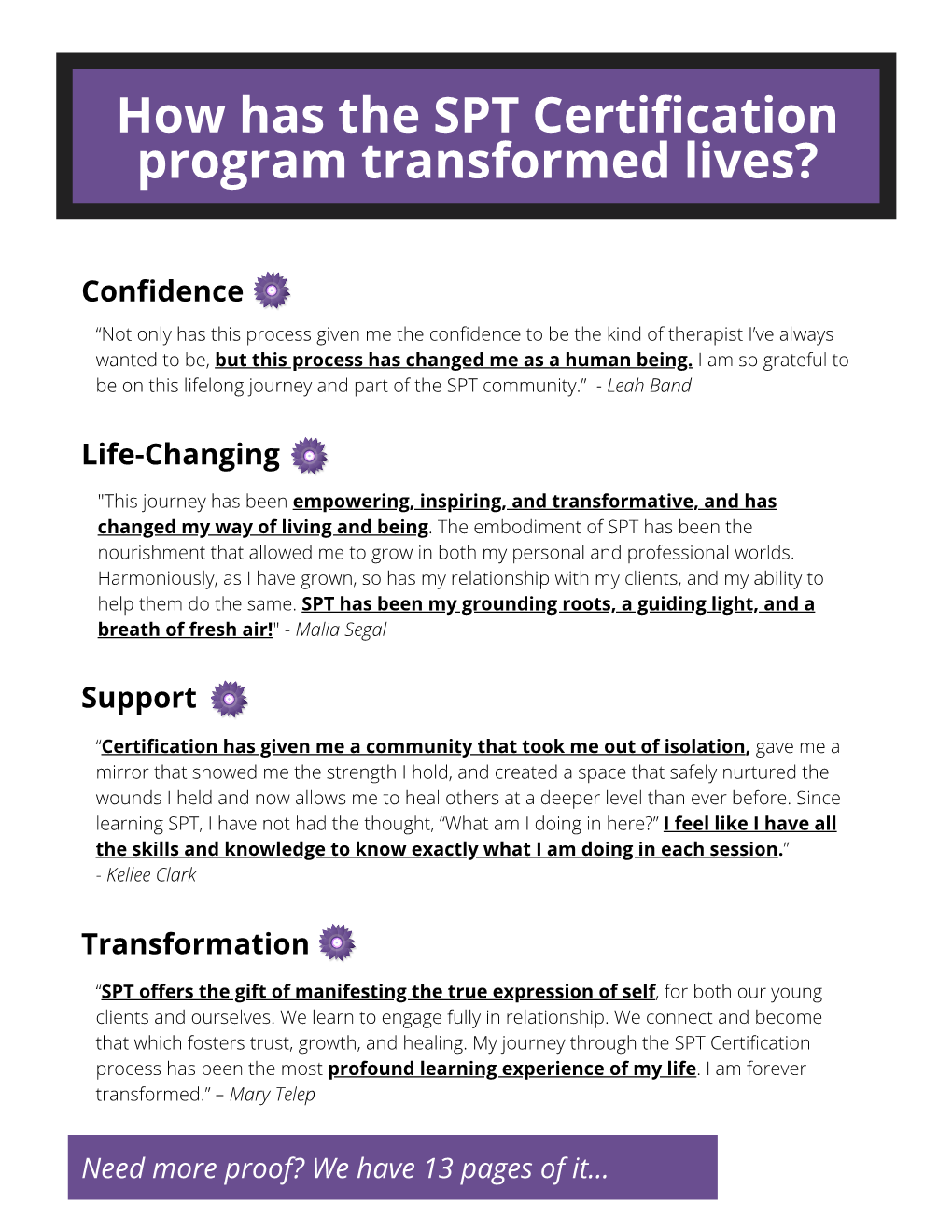 How Has the SPT Certification Program Transformed Lives?