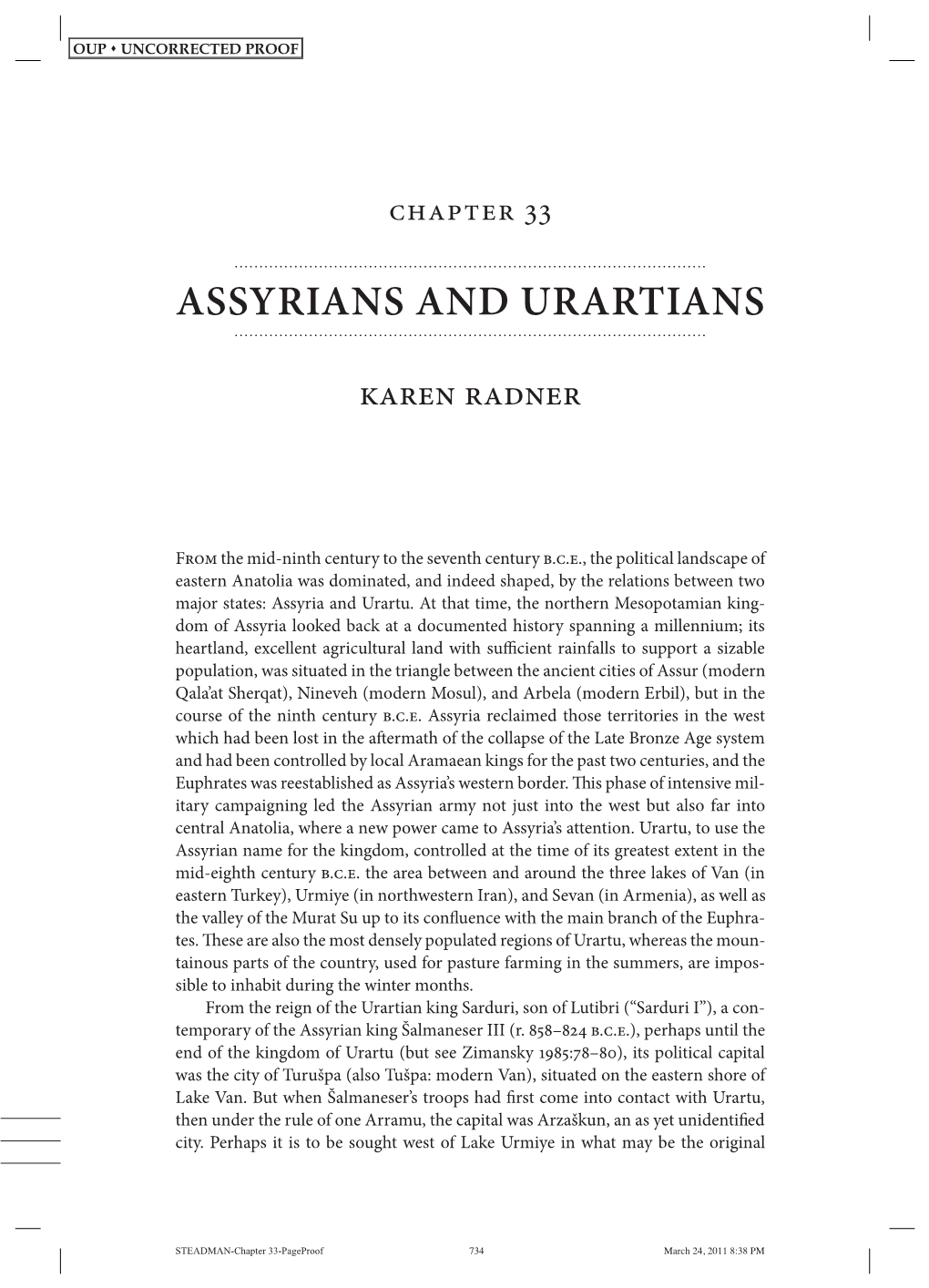 Assyrians and Urartians