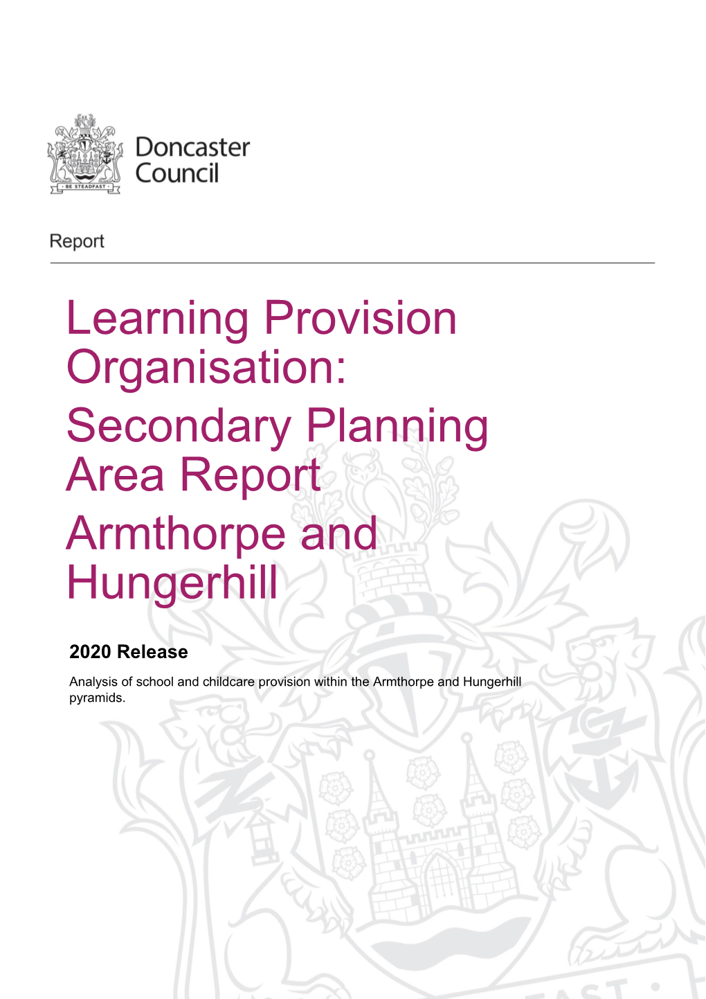 Secondary Planning Area Report Armthorpe and Hungerhill