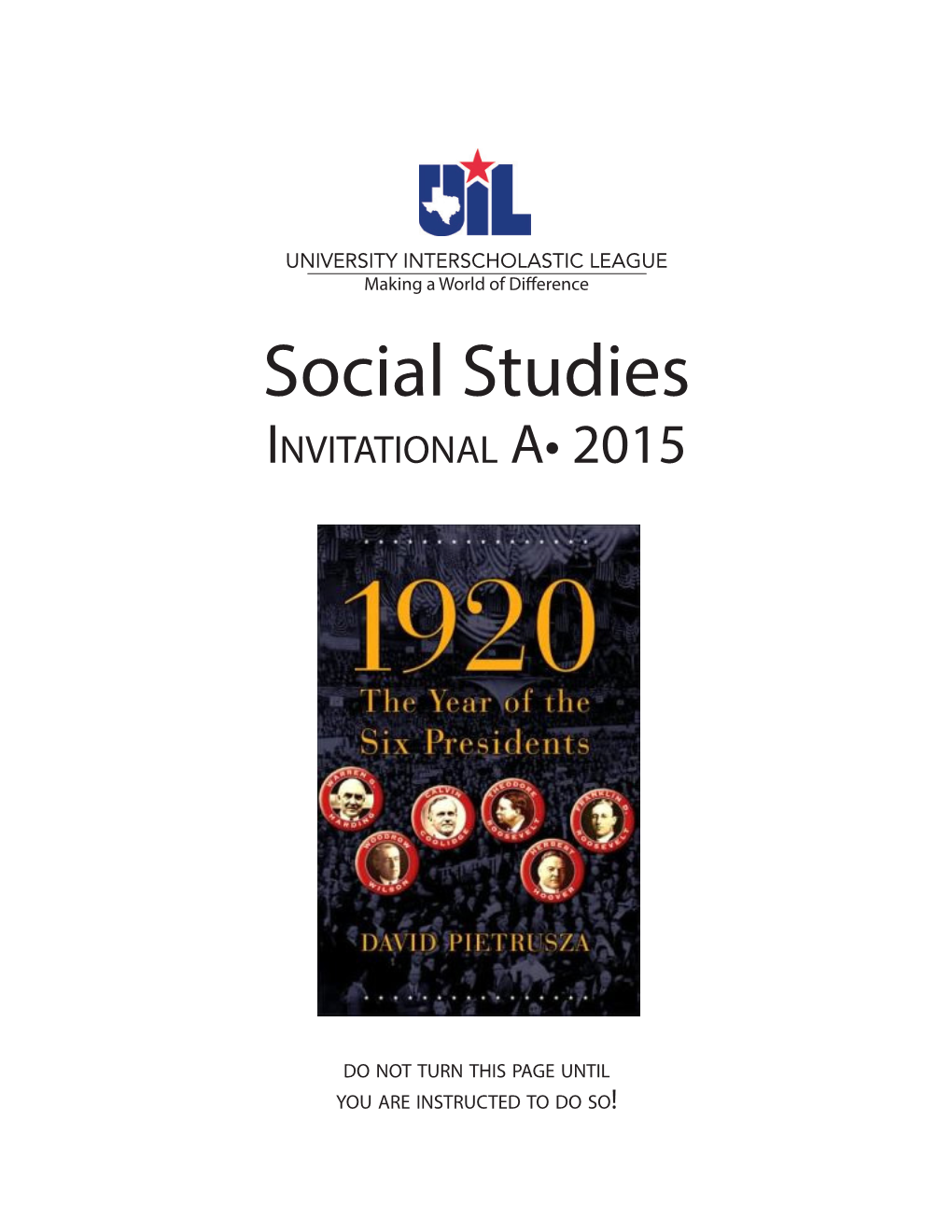 Social Studies INVITATIONAL At