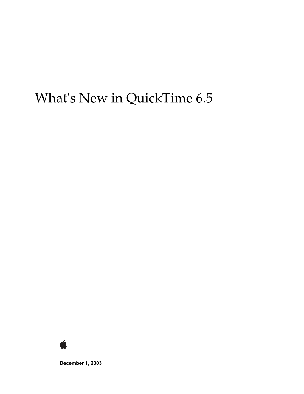 What's New in Quicktime 6.5