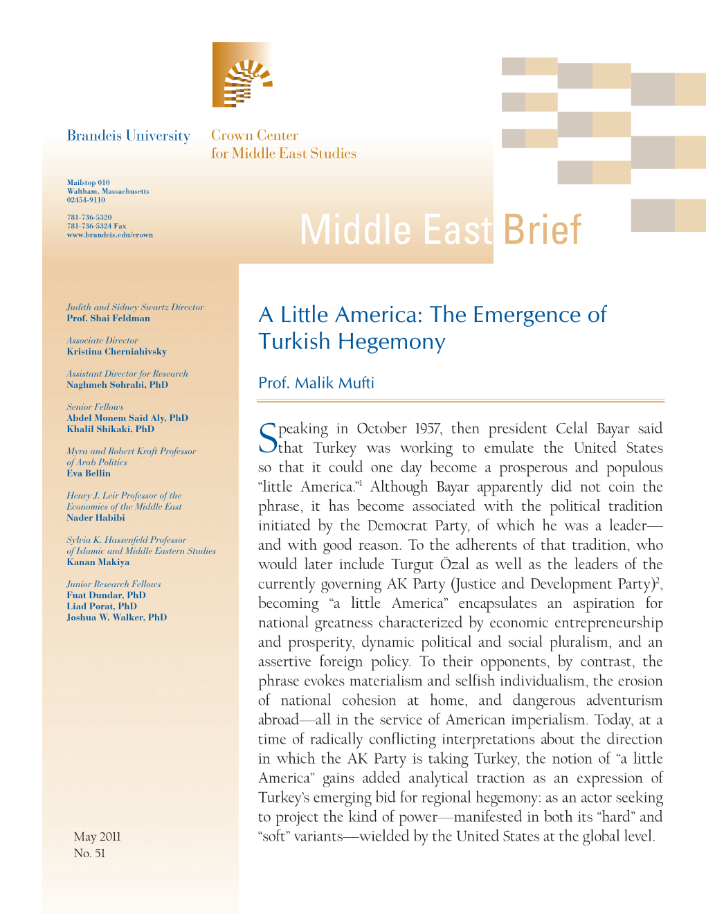 READ Middle East Brief 51