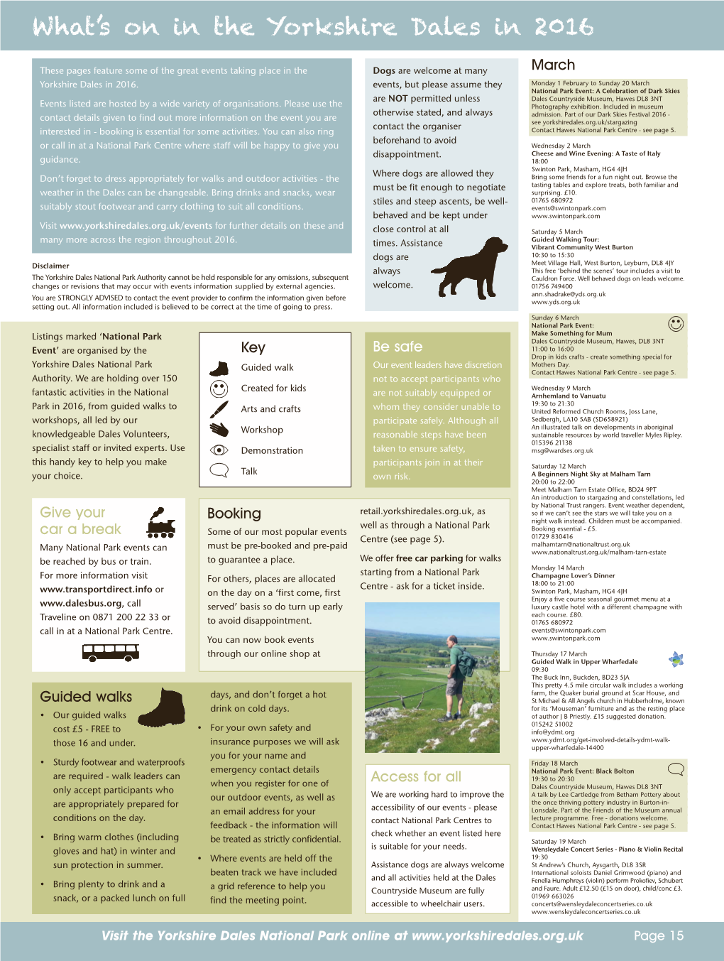 What's on in the Yorkshire Dales in 2016