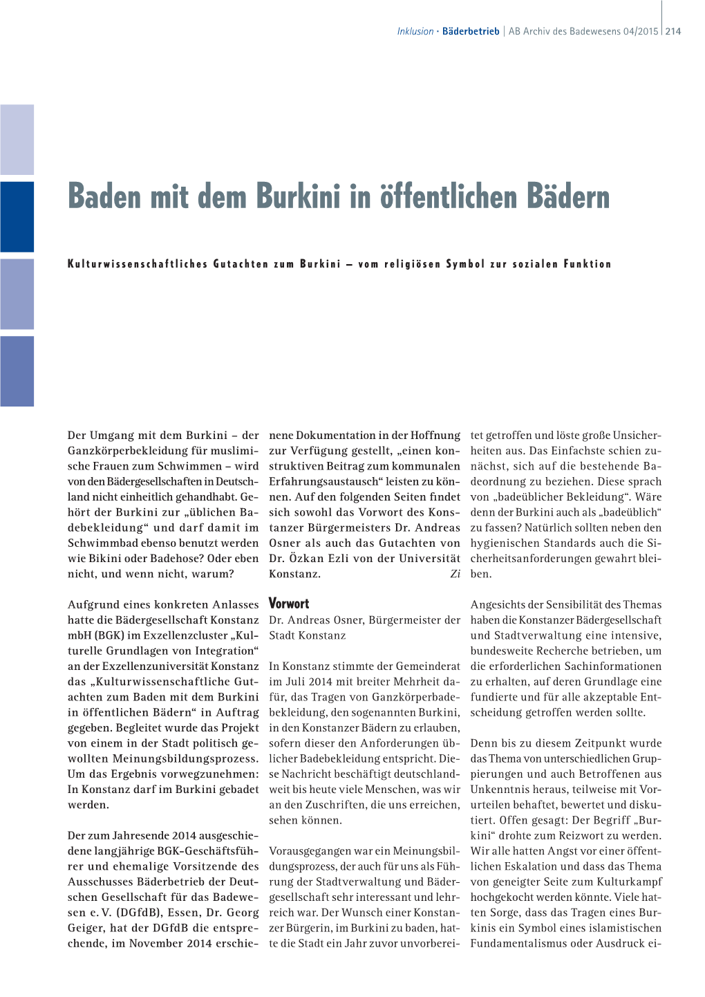 Baden Mit Dem Burkini in Öffentlichen Bädern