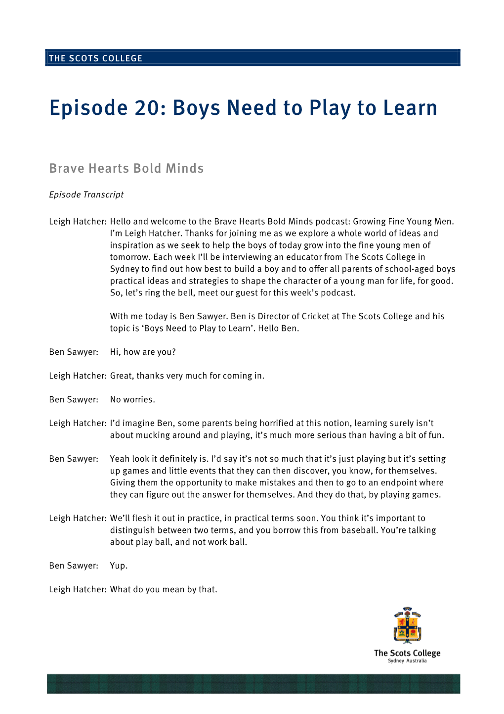 Episode 20: Boys Need to Play to Learn