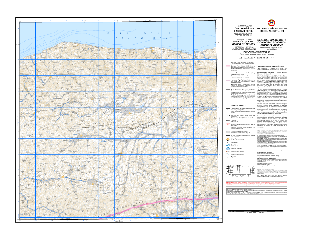 Actıve Fault Map Serıes of Turkey Türkiye Diri Fay Haritası Serisi