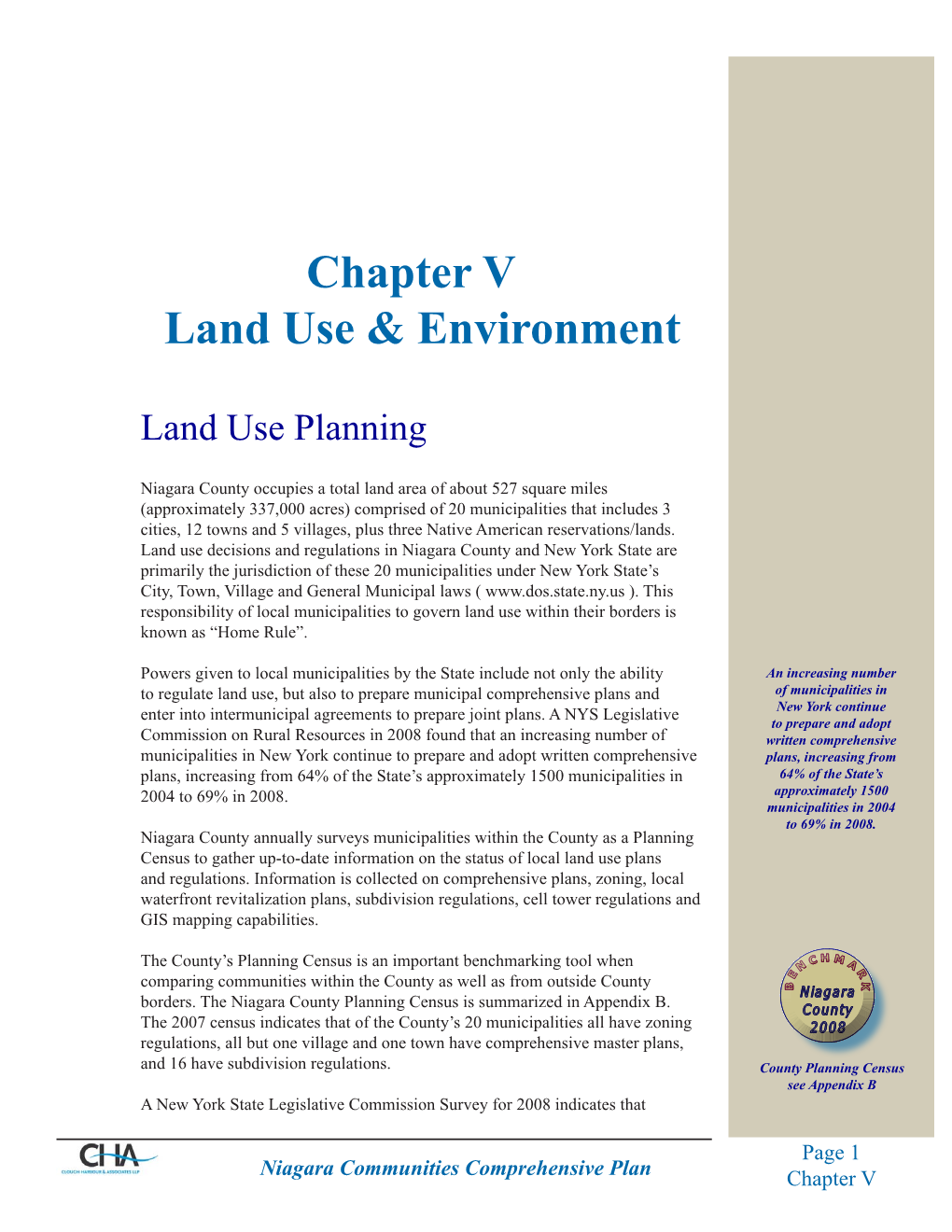 Chapter V Land Use & Environment