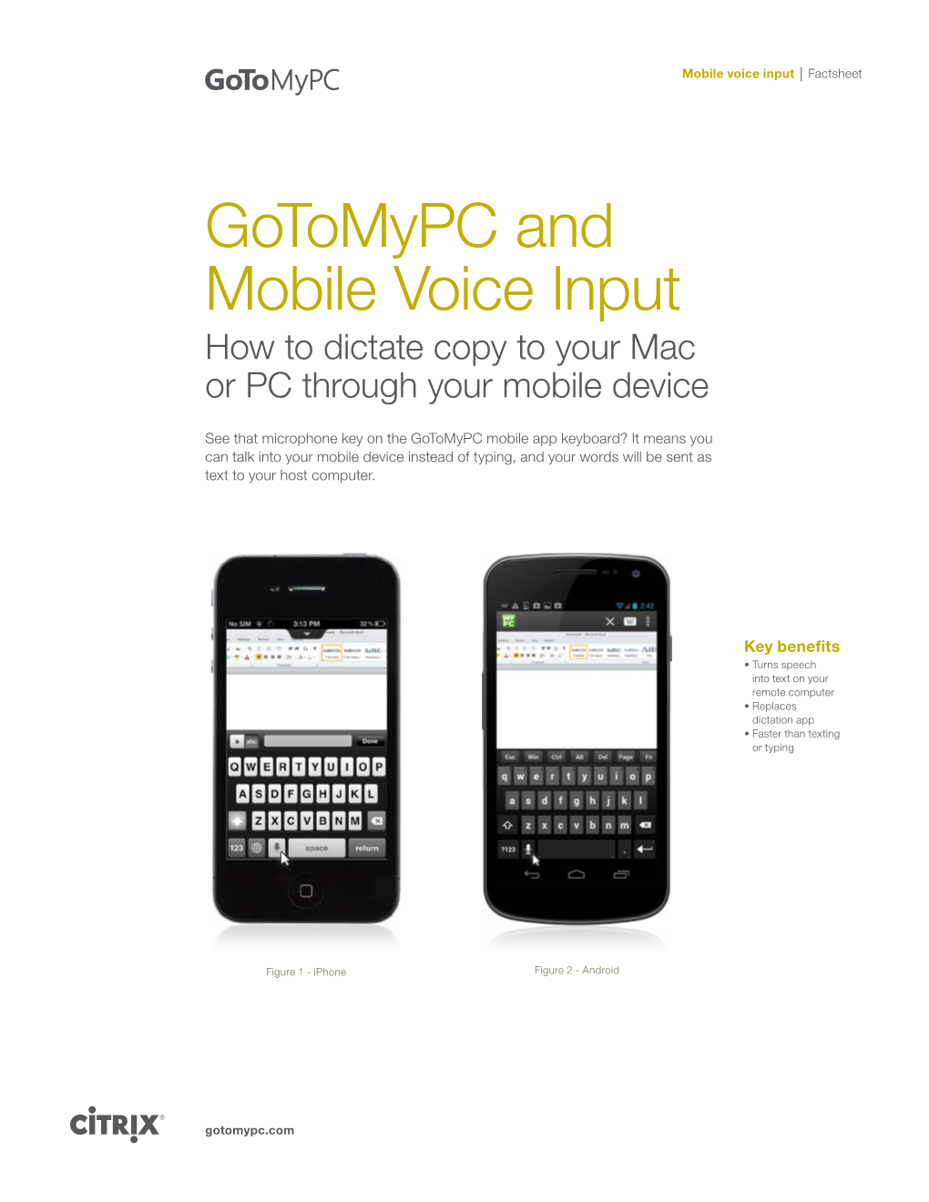 Gotomypc and Mobile Voice Input How to Dictate Copy to Your Mac Or PC Through Your Mobile Device