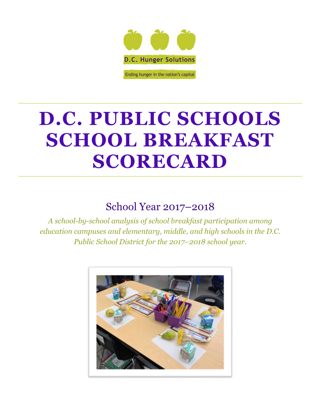 D.C. Public Schools School Breakfast Report