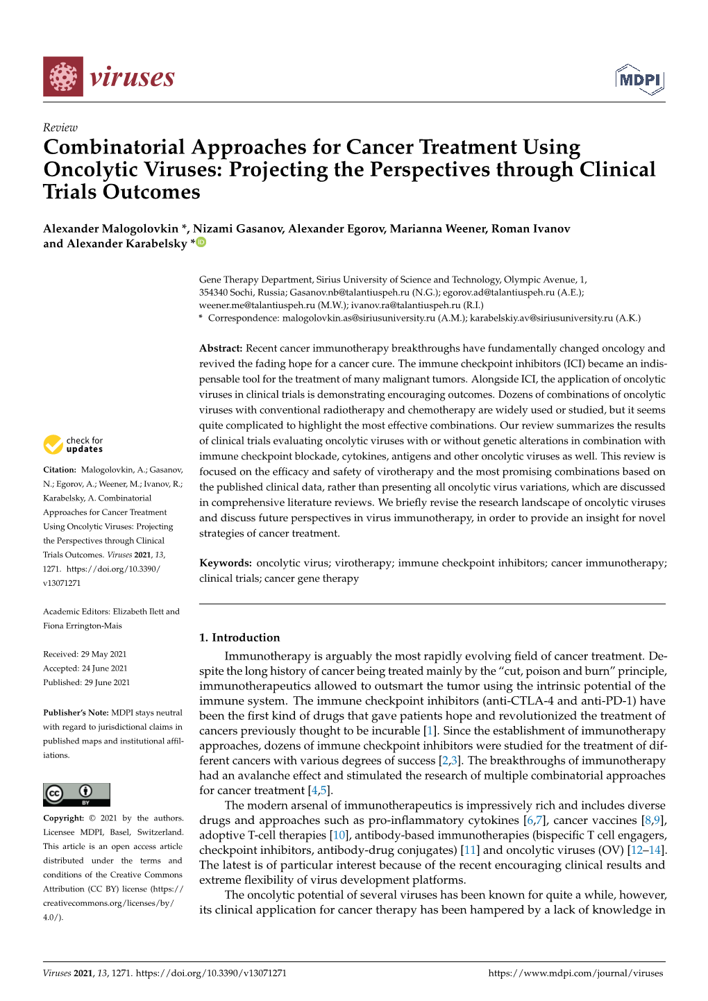 Combinatorial Approaches for Cancer Treatment Using Oncolytic Viruses: Projecting the Perspectives Through Clinical Trials Outcomes