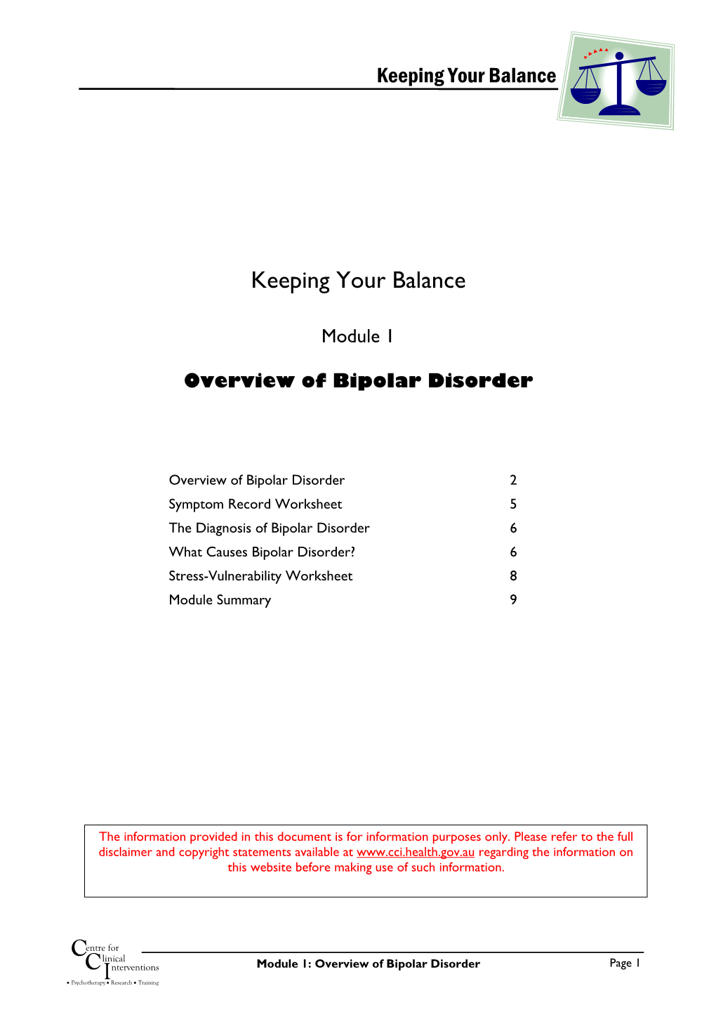 Module 1 Overview of Bipolar Disorder