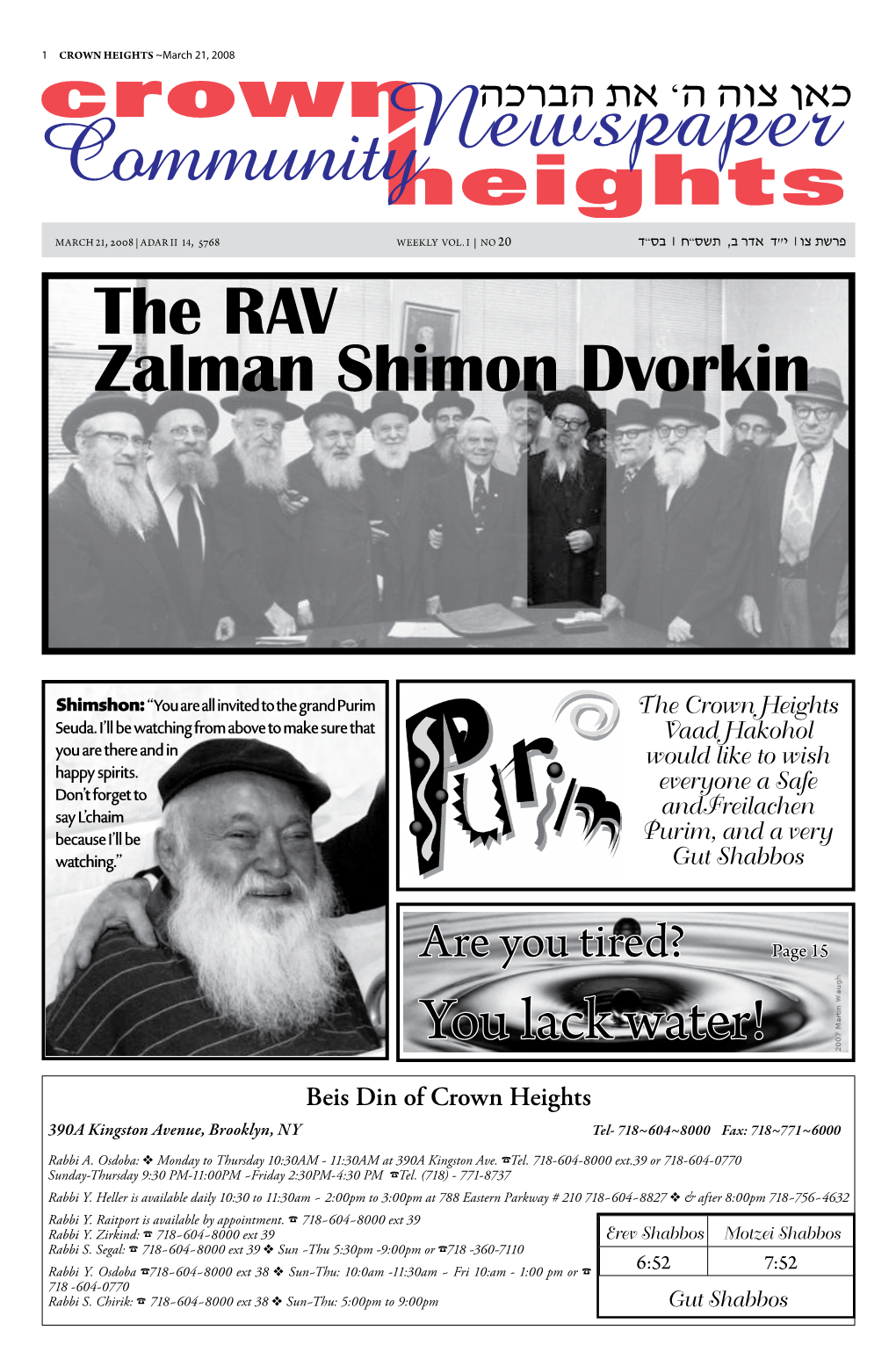 The RAV Zalman Shimon Dvorkin